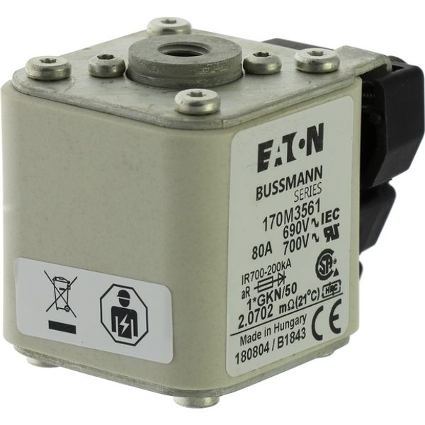 Fuse-link, high speed, 350 A, AC 690 V, compact size 1, 45 x 59 x 51 mm, aR, IEC, UL, single indicator image 5