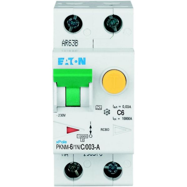 RCD/MCB combination, 6 A, 30 mA, MCB trip characteristic: C, 1p+N, RCD trip characteristic: A image 7