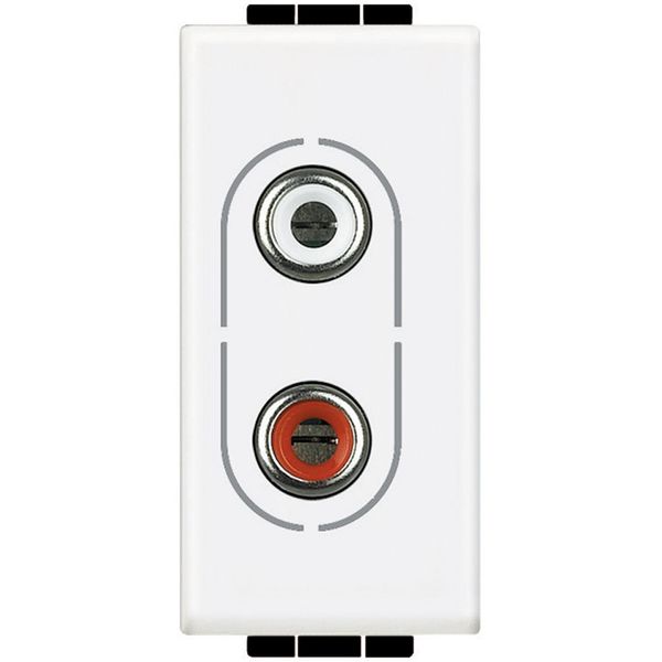 Double RCA socket LivingLight 1 module white image 2