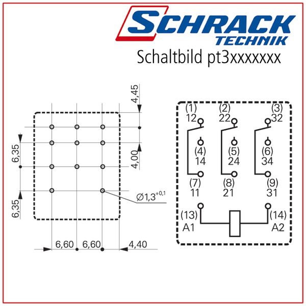 Plug-in Relay 11 pin 3 C/O 24VAC 10A, series PT image 2