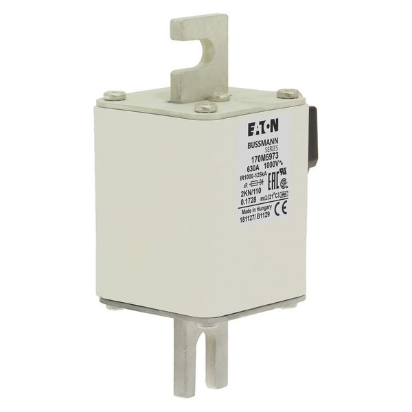 Fuse-link, high speed, 630 A, AC 1000 V, DIN 2, 59 x 77 x 138 mm, aR, DIN, IEC, single indicator image 9