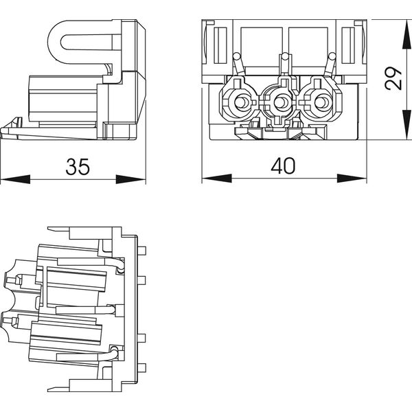 STA-SKS SU1 W Connect. part adapter,U-shaped GST 18i 3p, Modul 45connect image 2