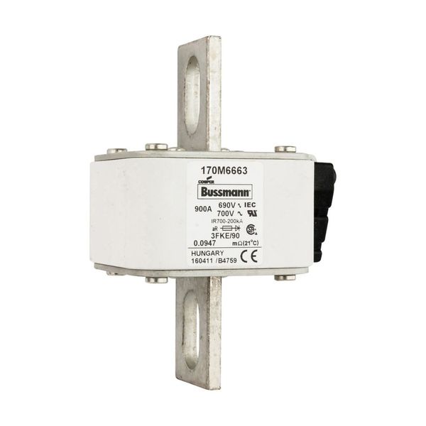 Fuse-link, high speed, 900 A, AC 690 V, size 3, 76 x 92 x 135 mm, aR, IEC, UL, single indicator image 17