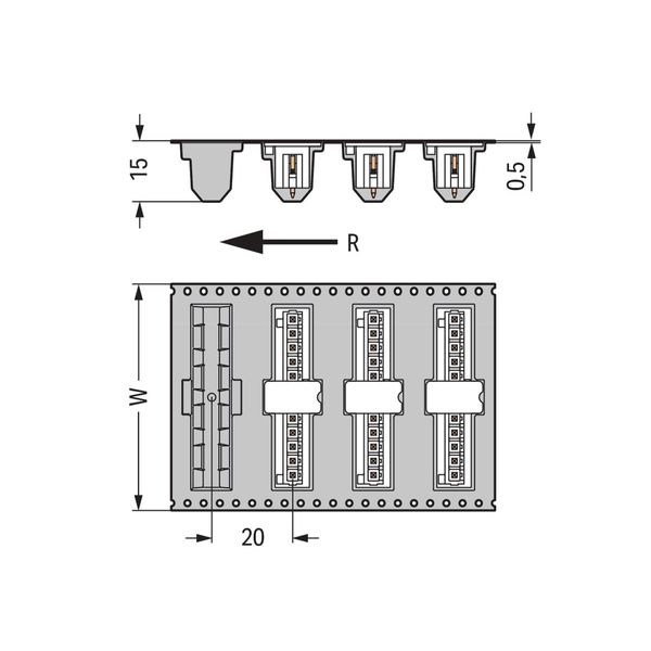 THR male header 1.0 x 1.0 mm solder pin straight black image 2