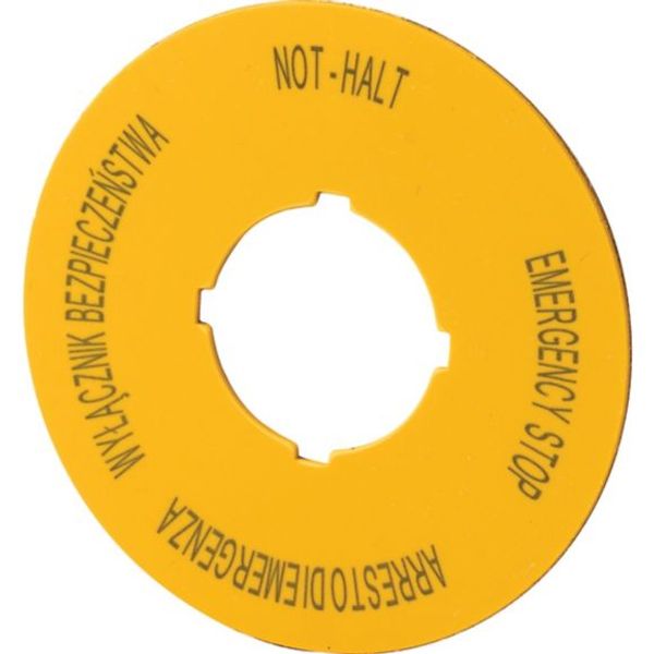 M22-XBK15 Eaton Moeller® series M22 Accessory Emergency-Stop label image 1