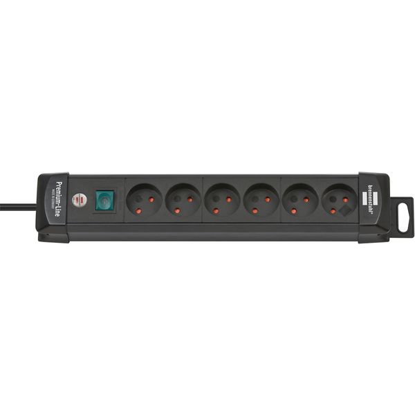 Premium-Line extension lead 6-way black 3m H05VV-F 2x1,0 *DK* image 1