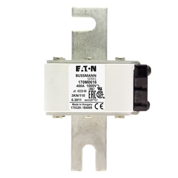 Fuse-link, high speed, 550 A, AC 1000 V, DIN 3, 74 x 92 x 138 mm, aR, DIN, IEC, single indicator image 1