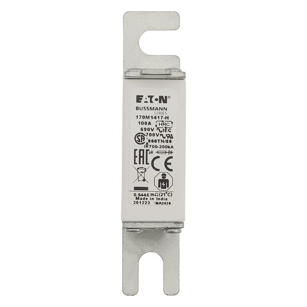 Fuse-link, high speed, 100 A, AC 690 V, size 000, 21 x 40 x 100 mm, aR, DIN, IEC, single indicator image 19