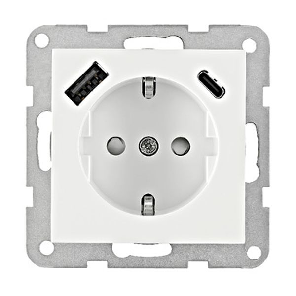 Socket outlet insert with USB type A+C, 2,1 A, white image 1