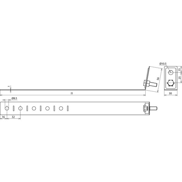 Downpipe clamp 60-150mm, Al with connection bore D 10.5mm image 2