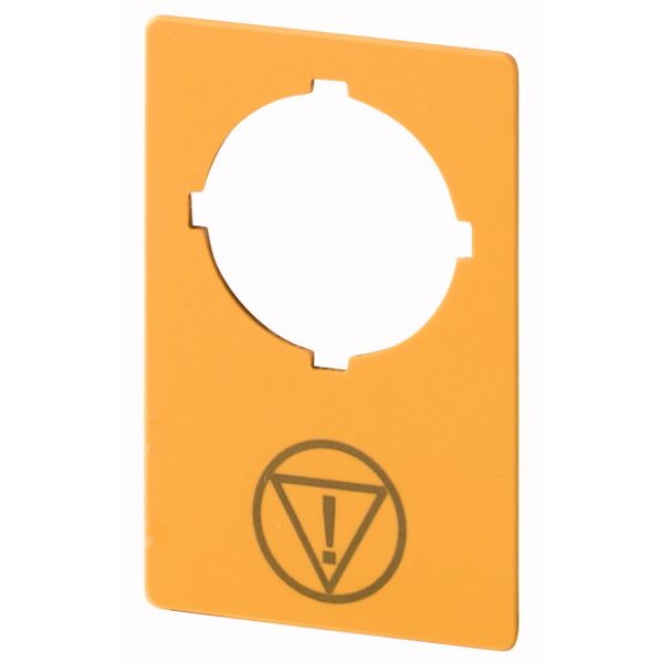 Label, emergency switching off, yellow, H x W = 50 x 33 mm, with IEC60417-5638 symbol image 1