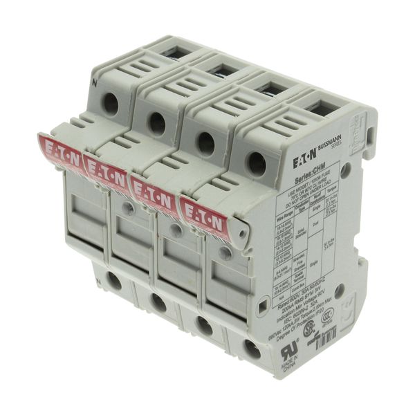 Fuse-holder, LV, 32 A, AC 690 V, 10 x 38 mm, 3P+N, UL, IEC, indicating, DIN rail mount image 26