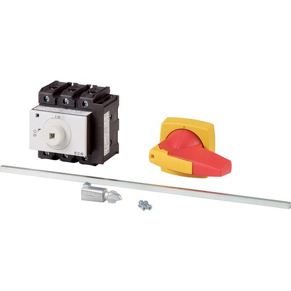 Main switch, P3, 100 A, rear mounting, 3 pole, 1 N/O, 1 N/C, Emergency switching off function, Lockable in the 0 (Off) position, With metal shaft for image 3