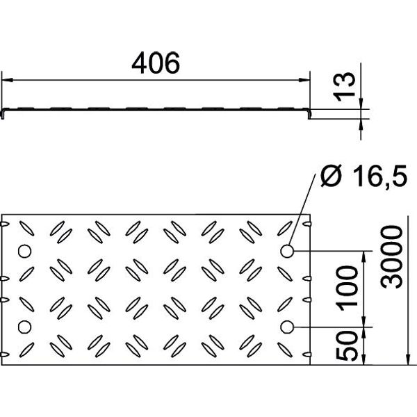 DBKR 400 FS Chequer plate cover for walkable cable trays 400x3000 image 2