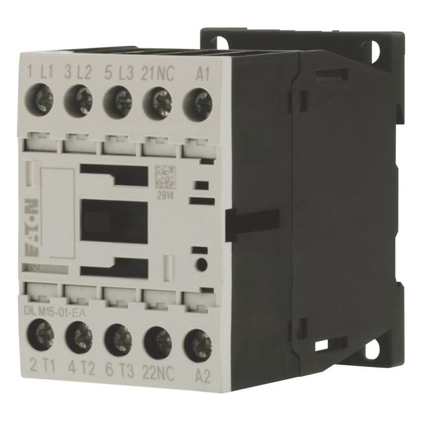 Contactor, 3 pole, 380 V 400 V 7.5 kW, 1 NC, 24 V DC, DC operation, Screw terminals image 1