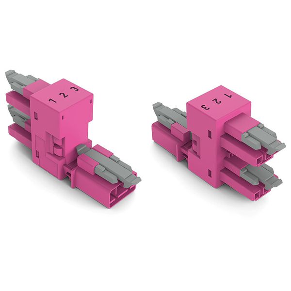 h-distribution connector 3-pole Cod. B pink image 2