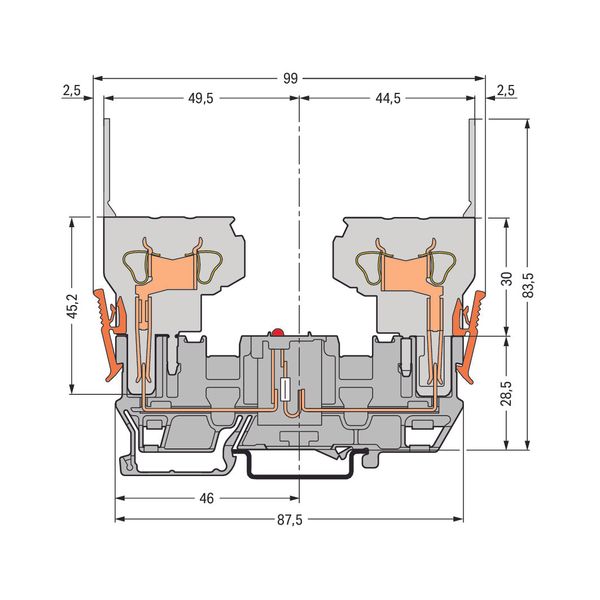 2-pin component carrier block;with 2 jumper positions;LED (red);gray image 4