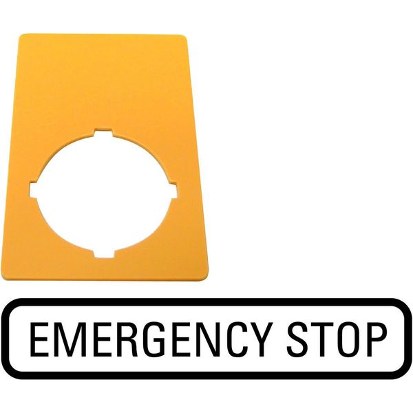 Label, emergency switching off, yellow, HxW=50x33mm, emergency-Stop image 2