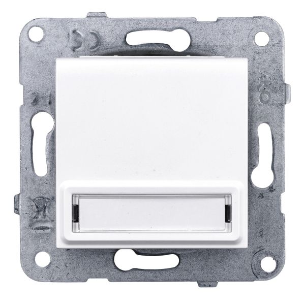Pin socket outlet, flap cover and labeling field, white image 2