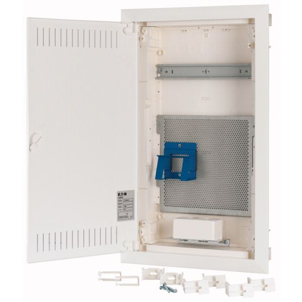 Compact distribution board-flush mounting, multimedia, 3-rows, flush sheet steel door image 3