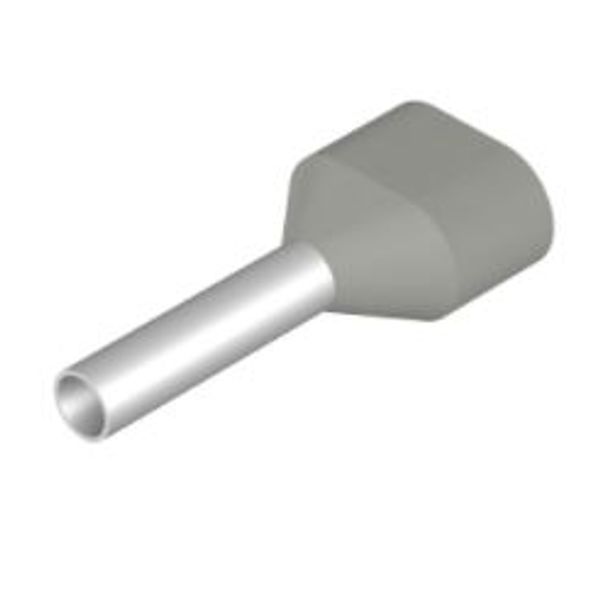 Wire-end ferrule, Twin wire-end ferrule, 11 mm, 8 mm, grey image 2