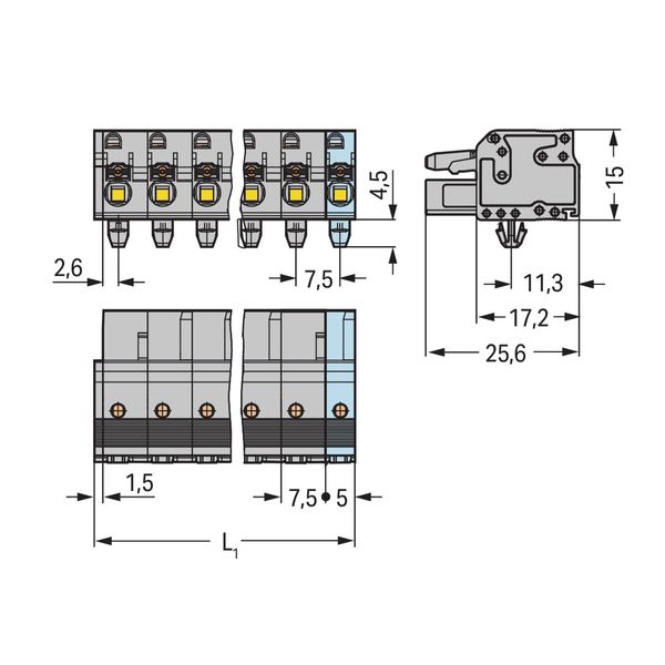 2231-203/008-000 1-conductor female connector; push-button; Push-in CAGE CLAMP® image 2