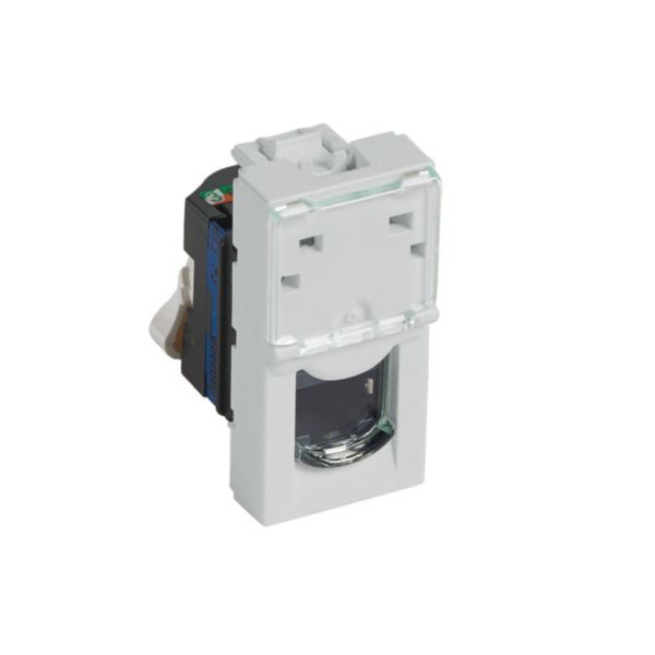 Arteor CAT 6 FTP RJ45 Socket 1 Module Soft Alu image 1