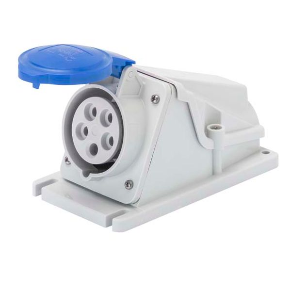 90° ANGLED SURFACE-MOUNTING SOCKET-OUTLET - IP44 - 2P+E 32A 200-250V 50/60HZ - BLUE - 6H - SCREW WIRING image 2