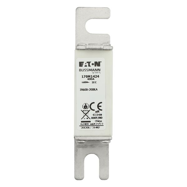 Fuse-link, high speed, 400 A, AC 600 V, size 000, 21 x 40 x 100 mm, aR, DIN, IEC, single indicator image 9