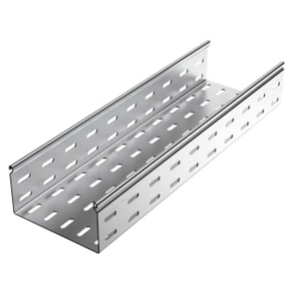 CABLE TRAY WITH TRANSVERSE RIBBING IN GALVANISED STEEL - BRN95 - WIDHT 395MM - FINISHING HDG image 1