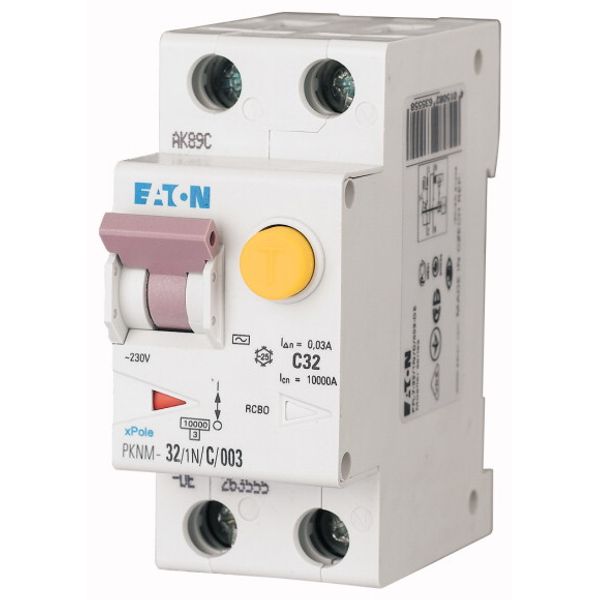 RCD/MCB combination, 32 A, 300 mA, MCB trip characteristic: B, 1p+N, RCD trip characteristic: A image 1