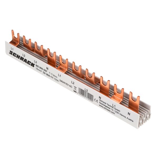 Busbar, 1xRCCB 4-pole, 1xMCB 3+N, 1xMCB 1+N, 10MW, 16mmý image 2