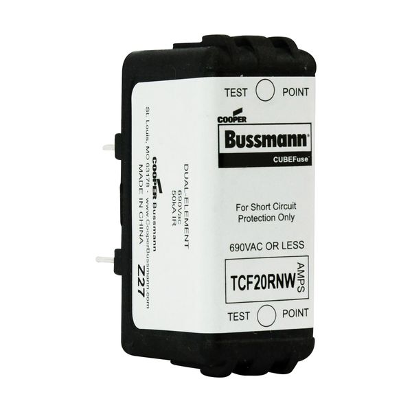 Eaton Bussmann series TCF fuse, Finger safe, 690 Vac, 20A, 50kA, Non-Indicating, Time delay, inrush current withstand, Class CF, CUBEFuse, Glass filled PES image 8