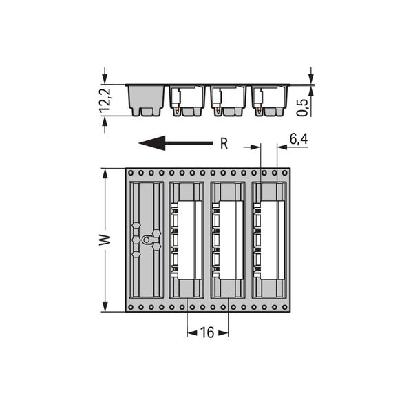 THR male header 1.0 x 1.0 mm solder pin angled black image 3