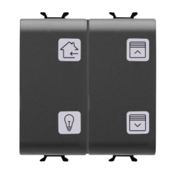 PUSH-BUTTON PANEL WITH INTERCHANGEABLE SYMBOLS - KNX - 4 CHANNELS - 2 MODULES - BLACK - CHORUS image 1