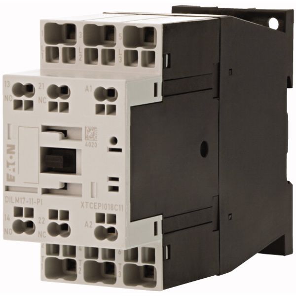 Contactor, 3 pole, 380 V 400 V 8.3 kW, 1 N/O, 1 NC, 220 V 50/60 Hz, AC operation, Push in terminals image 2