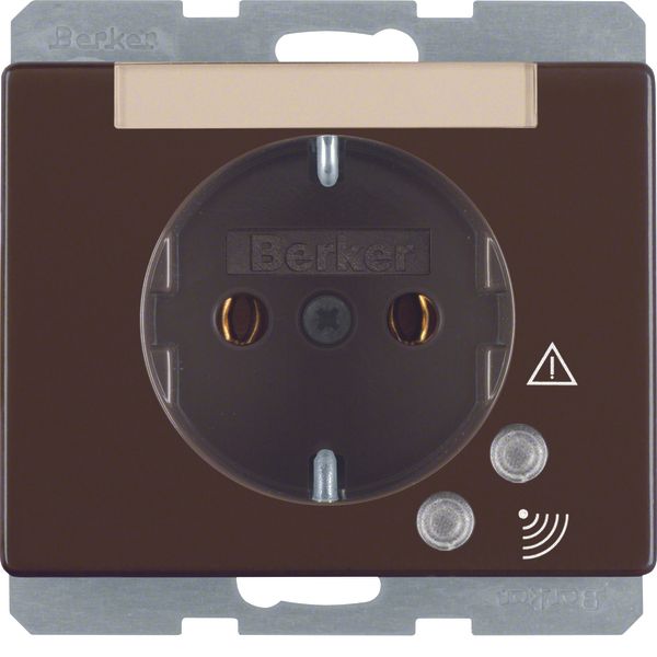 SCHUKO socket outlet with overvoltage protection, Arsys, brown glossy image 1