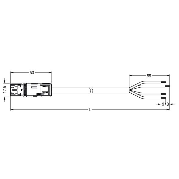 pre-assembled connecting cable Eca Plug/open-ended white image 6