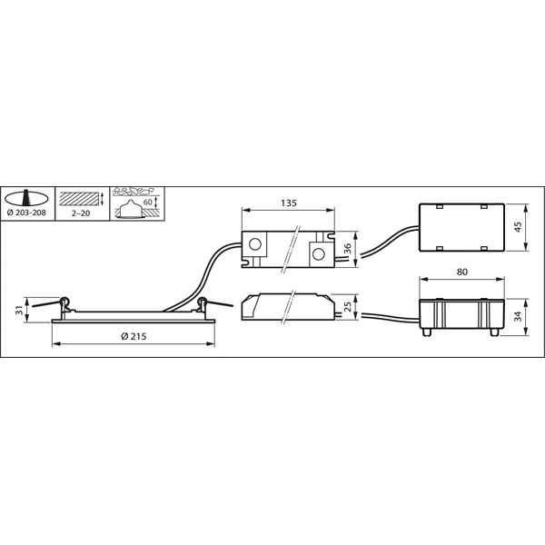 DN145B LED20S/830 PSU II WH image 2