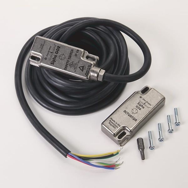 440N Non Contact Switch,Sipha,No Special Features,1 N.O. & 1 N.C., 1 N.C. Aux,Reed,Standard Actuator,PVC Cable 3M,Stainless Steel image 1