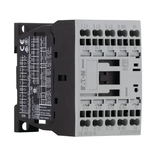 Contactor, 3 pole, 380 V 400 V 5.5 kW, 1 N/O, 24 V DC, DC operation, Spring-loaded terminals image 10