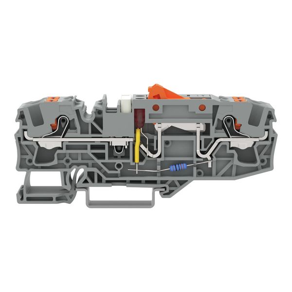 2206-1671/1000-850 Ground conductor disconnect terminal block; with test option; with orange disconnect link image 1