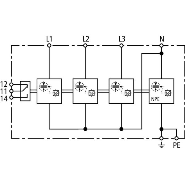 Appl.-opt. combined arrester DEHNshield type 1+2 f. 3-phase TT a. TN-S image 3