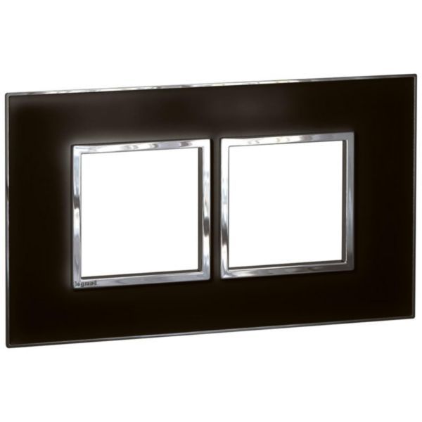 Arteor Surround Plate 4 Module Square Mirror Black image 1