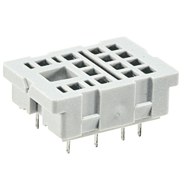 Socket for relays: R2N. For PCB. 29,6 x 21,5 x 11 mm. Two poles. Rated load 12 A, 250 V AC image 1