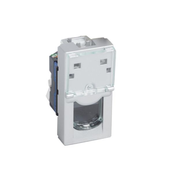 Arteor CAT 6 UTP RJ45 Socket 1 Module Soft Alu image 1