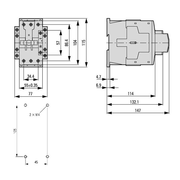 Contactor 30kW/400V/65A, coil 230VAC image 5