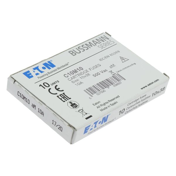 Fuse-link, LV, 10 A, AC 500 V, 10 x 38 mm, aM, IEC image 14