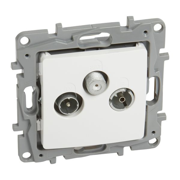 TV-R-SAT terminal socket Niloé - attenuation -10 dB - white image 1