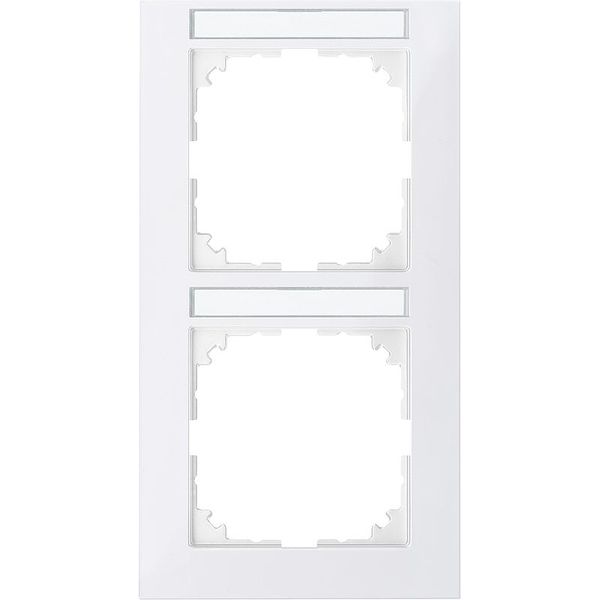 M-Pure frame, 2-fold with label holder, vertical installation, polar white, image 1